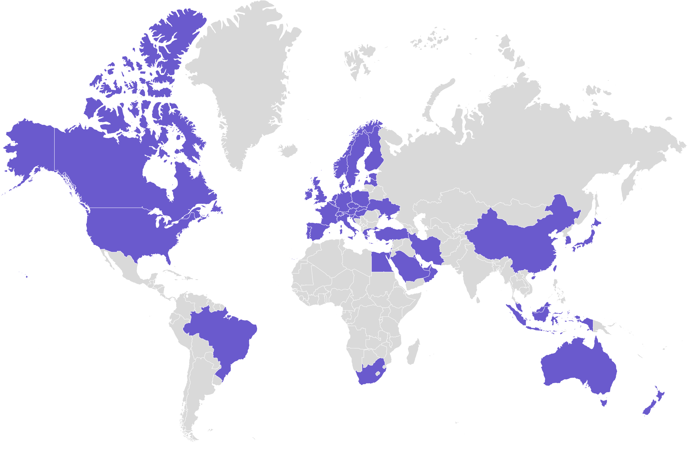 World Map - Countries Covered